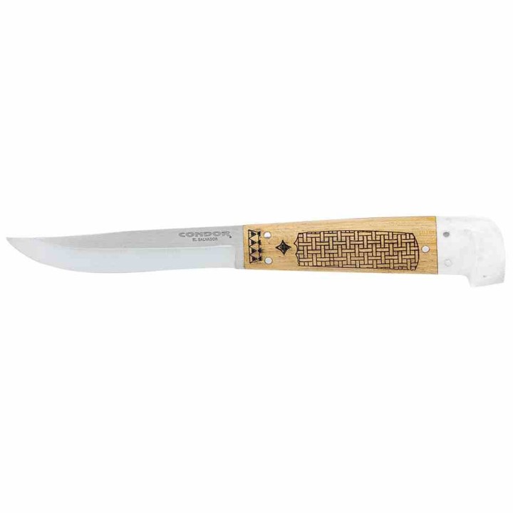 Couteau Condor Samicarta Lame Acier 14C28N Scandi Manche Bois/Micarta Etui CUir Salvador CTK286038SK - Livraison Gratuite