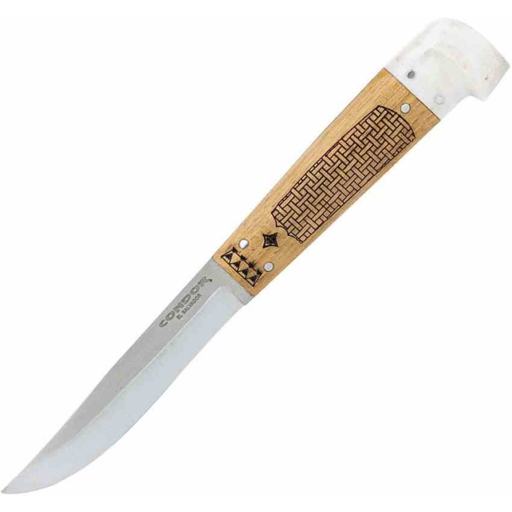 Couteau Condor Samicarta Lame Acier 14C28N Scandi Manche Bois/Micarta Etui CUir Salvador CTK286038SK - Livraison Gratuite