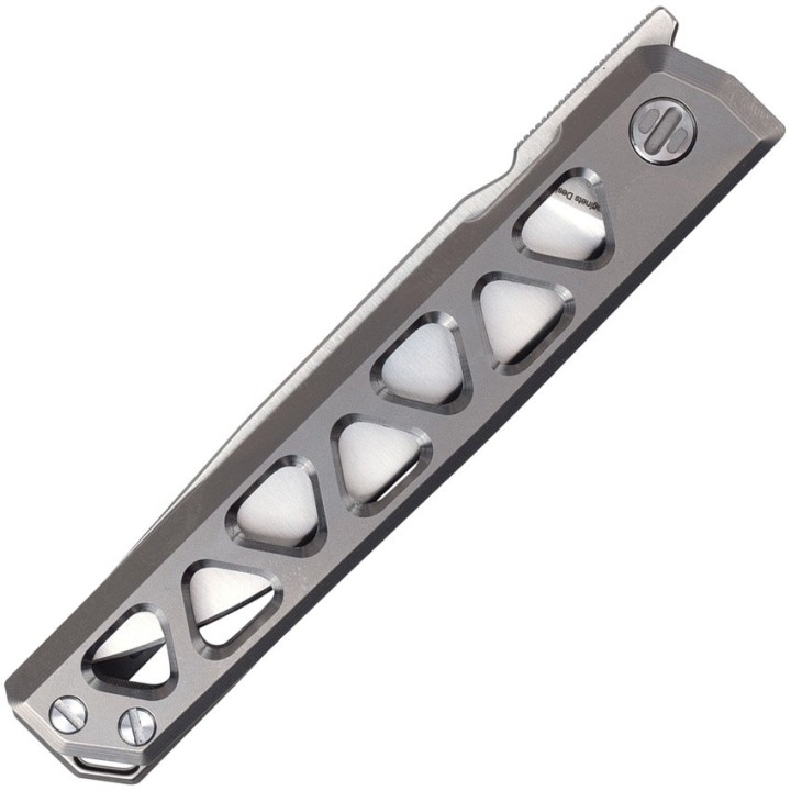 Couteau Real Steel Burns Gray Manche Titane Lame Acier VG-10 Linerlock Clip RS7661 - Livraison Gratuite