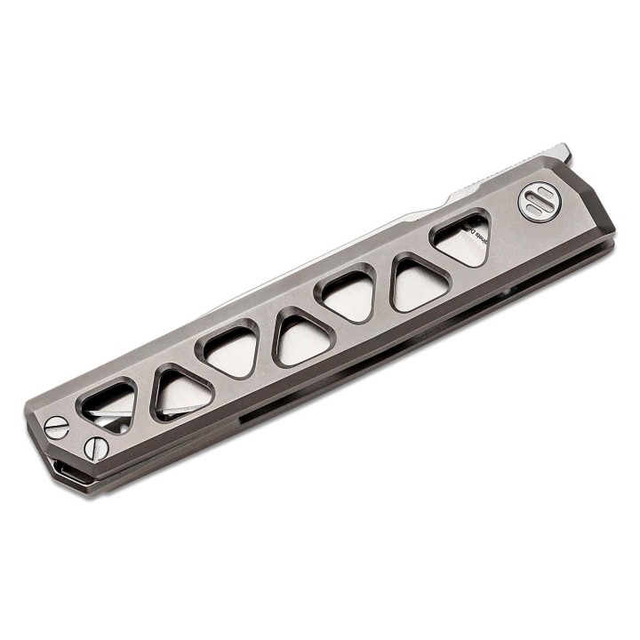 Couteau Real Steel Burns Gray Manche Titane Lame Acier VG-10 Linerlock Clip RS7661 - Livraison Gratuite