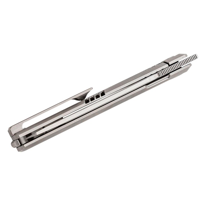 Couteau Real Steel Burns Gray Manche Titane Lame Acier VG-10 Linerlock Clip RS7661 - Livraison Gratuite