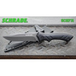 Couteau De Survie Schrade Drop Point Acier 8Cr13MoV Manche FRN Etui Kydex SCHF31 - Livraison Gratuite