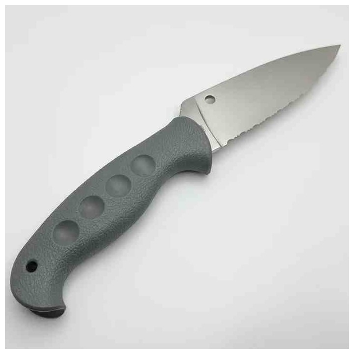 Couteau Spyderco Temperance Gray FRN Handles Lame Serr Acier CPM-CruWear Etui Boltaron Japan SCFB05SGY - Livraison Gratuite