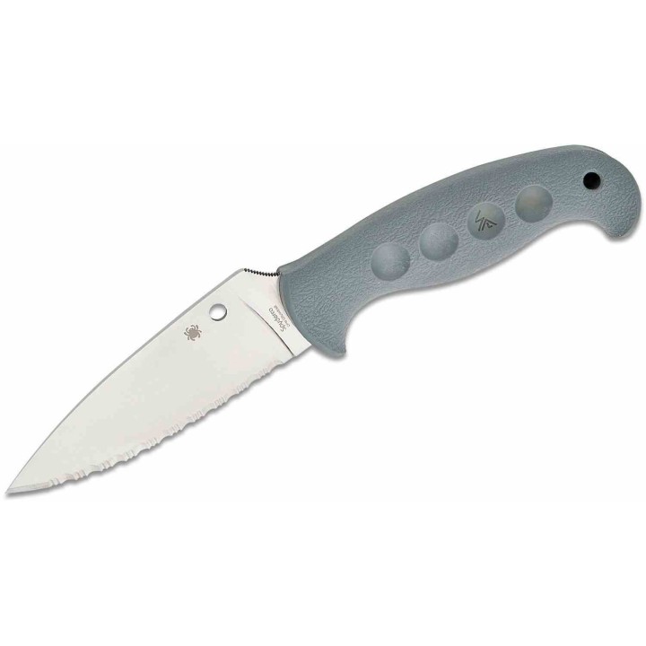 Couteau Spyderco Temperance Gray FRN Handles Lame Serr Acier CPM-CruWear Etui Boltaron Japan SCFB05SGY - Livraison Gratuite