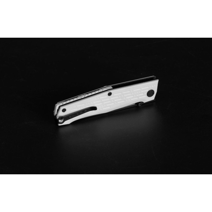 Couteau Real Steel Rokot Imperial White Lame Acier N690 Manche G10 Linerlock Clip RS7641M - Livraison Gratuite