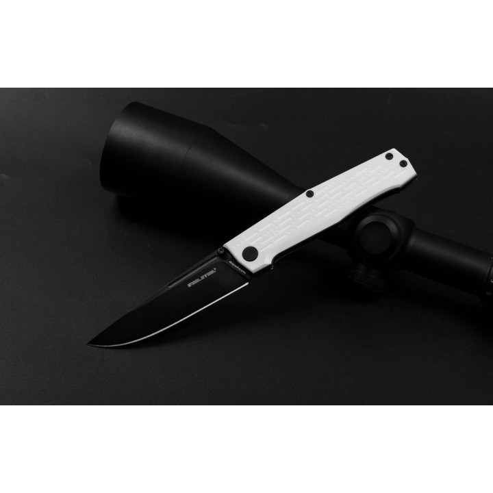 Couteau Real Steel Rokot Imperial White Lame Acier N690 Manche G10 Linerlock Clip RS7641M - Livraison Gratuite