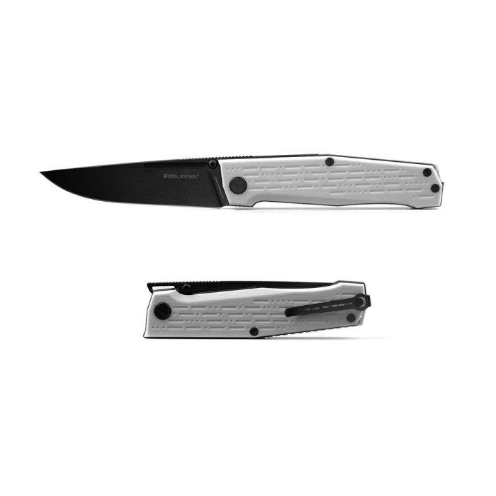 Couteau Real Steel Rokot Imperial White Lame Acier N690 Manche G10 Linerlock Clip RS7641M - Livraison Gratuite