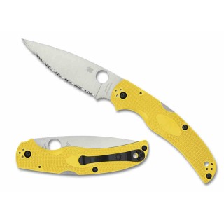Couteau Spyderco Native Chief Salt Yellow Lame Acier CPM-MagnaCut Serr Manche FRN  Lockback USA SC244SYL - Livraison Gratuite