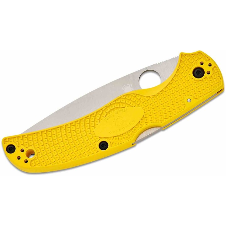 Couteau Spyderco Native Chief Salt Yellow Lame Acier CPM-MagnaCut Serr Manche FRN  Lockback USA SC244SYL - Livraison Gratuite