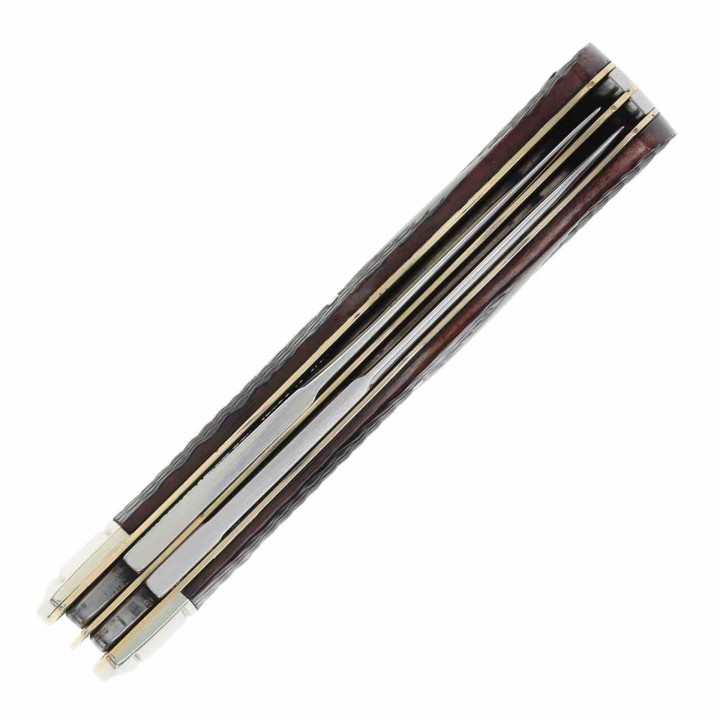 Couteau Marbles Trapper Brown Checker Manche Os 2 Lames Acier Inox Slip Joint Collector Box MR683 - Livraison Gratuite