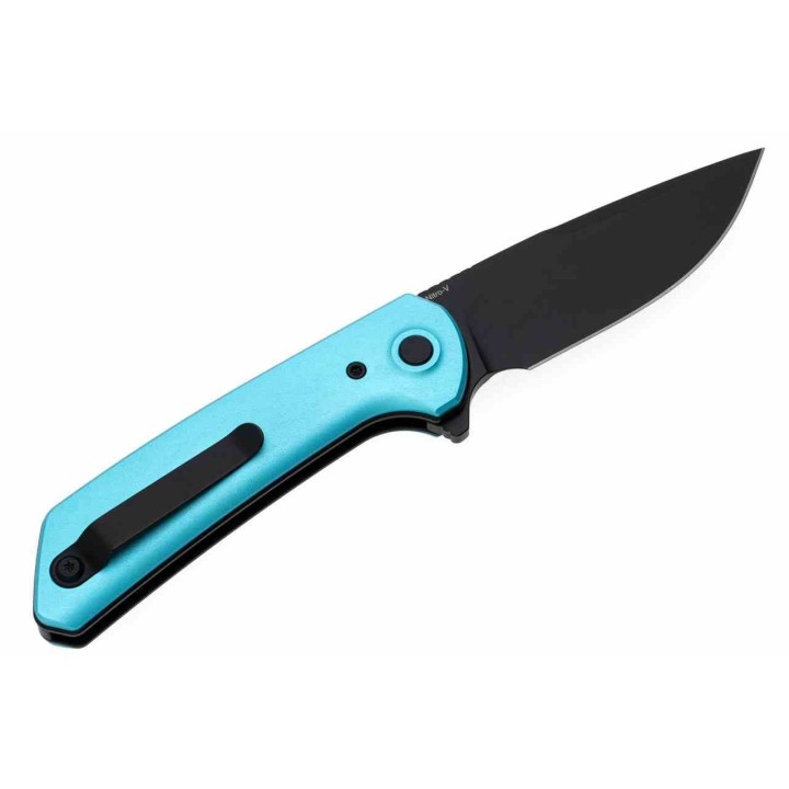 Couteau Reate Knives PL-XF  Blue Manche Alu Lame Nitro-V Black Pivot Lock Clip REAPLXFA9 - Livraison Gratuite