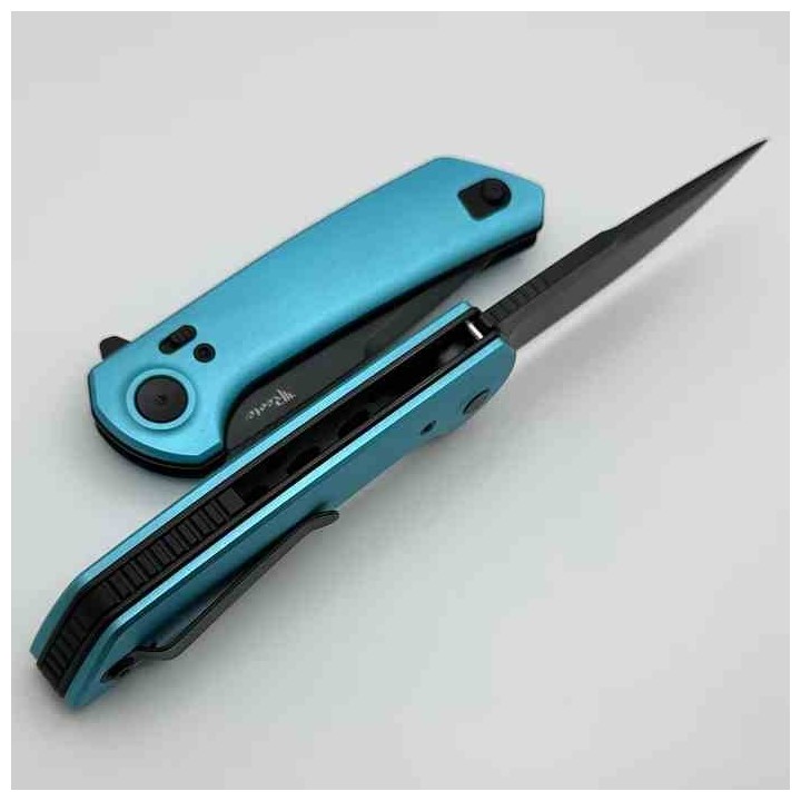 Couteau Reate Knives PL-XF  Blue Manche Alu Lame Nitro-V Black Pivot Lock Clip REAPLXFA9 - Livraison Gratuite