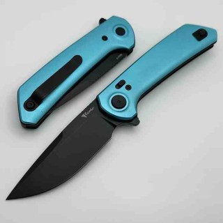 Couteau Reate Knives PL-XF  Blue Manche Alu Lame Nitro-V Black Pivot Lock Clip REAPLXFA9 - Livraison Gratuite