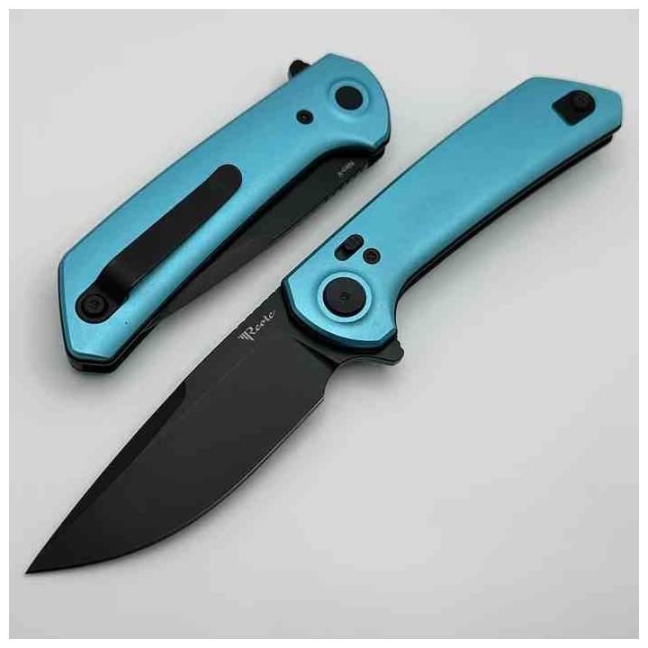 Couteau Reate Knives PL-XF  Blue Manche Alu Lame Nitro-V Black Pivot Lock Clip REAPLXFA9 - Livraison Gratuite
