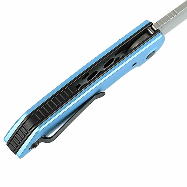 Couteau Reate Knives PL-XF Blue Manche Alu Lame Nitro-V SW Pivot Lock Clip REAPLXFA8 - Livraison Gratuite