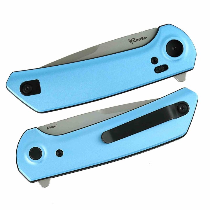 Couteau Reate Knives PL-XF Blue Manche Alu Lame Nitro-V SW Pivot Lock Clip REAPLXFA8 - Livraison Gratuite