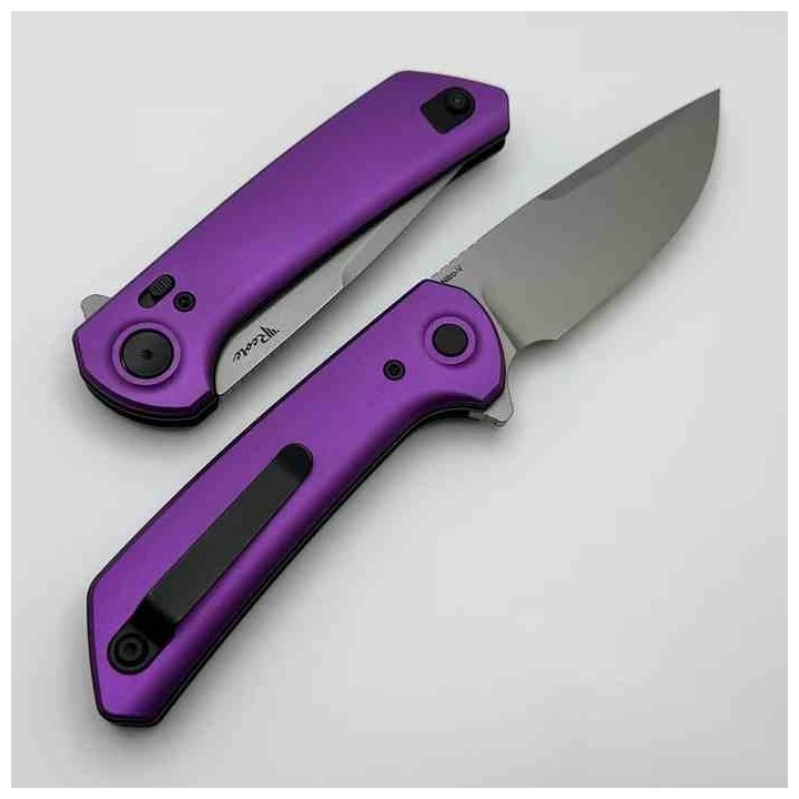 Couteau Reate Knives PL-XF Purple Manche Alu Lame Nitro-V SW Pivot Lock Clip REAPLXFA5 - Livraison Gratuite