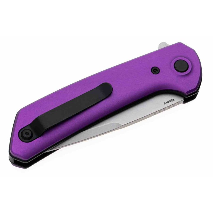 Couteau Reate Knives PL-XF Purple Manche Alu Lame Nitro-V SW Pivot Lock Clip REAPLXFA5 - Livraison Gratuite