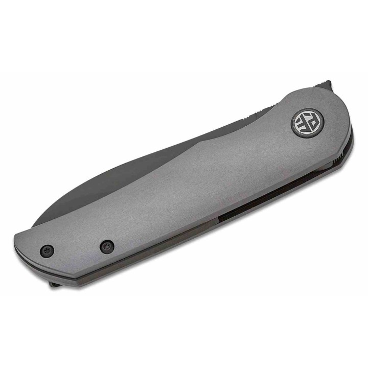 Couteau Petrified Fish El Camino Gray Manche Aluminium Lame Acier N690 BLK IKBS Liner Lock Clip PFKE16GAADW - Livraison Gratuite