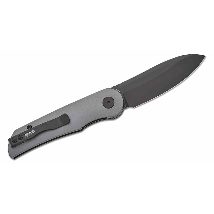 Couteau Petrified Fish El Camino Gray Manche Aluminium Lame Acier N690 BLK IKBS Liner Lock Clip PFKE16GAADW - Livraison Gratuite
