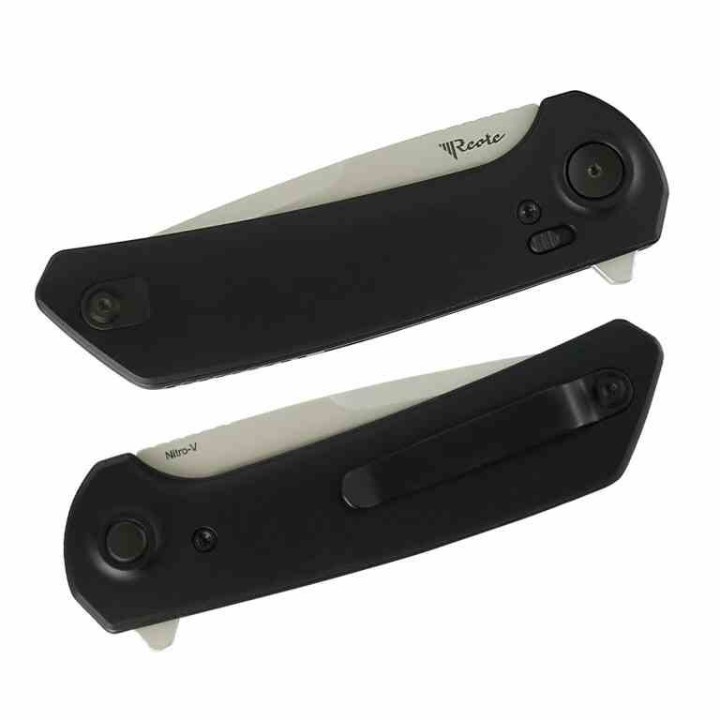 Couteau Reate Knives PL-XF Black Manche Alu Lame Nitro-V SW Pivot Lock Clip REAPLXFA2 - Livraison Gratuite