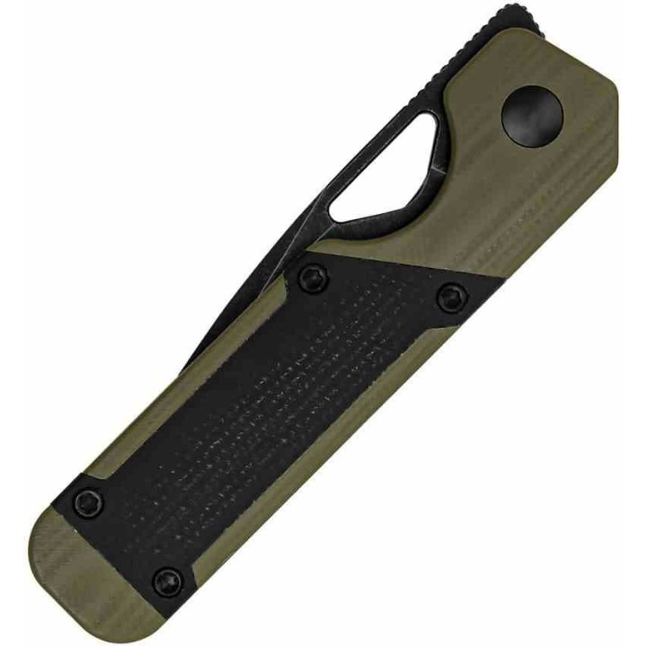 Couteau Kizer Mini Militaw Green G10/Micarta Handles Nitro-V Black Blade Linerlock Clip KIV3634SA5 - Livraison Gratuite