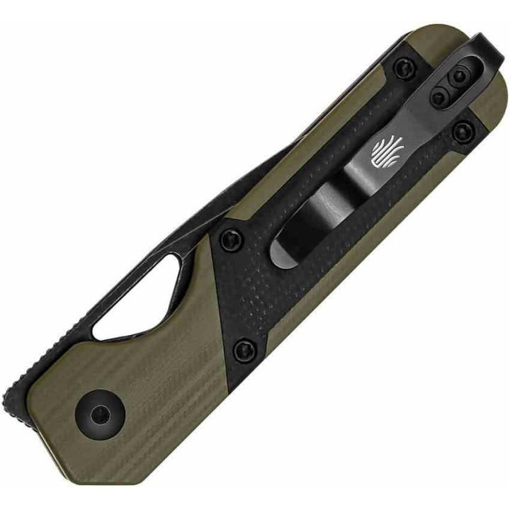 Couteau Kizer Mini Militaw Green G10/Micarta Handles Nitro-V Black Blade Linerlock Clip KIV3634SA5 - Livraison Gratuite