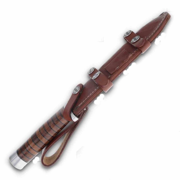 Couteau de Chasse Marbles STacked Manche & Etui Cuir Lame Acier Inox MR488 - Livraison Gratuite