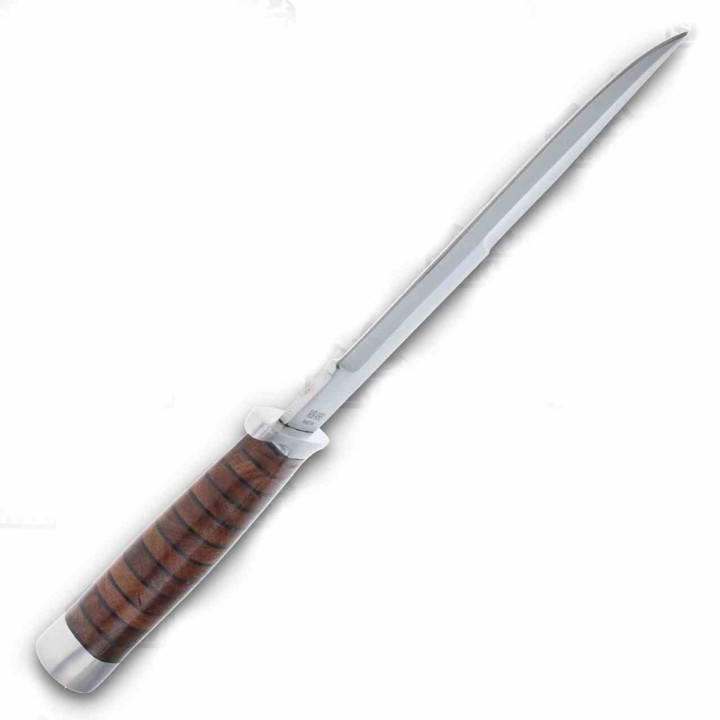 Couteau de Chasse Marbles STacked Manche & Etui Cuir Lame Acier Inox MR488 - Livraison Gratuite