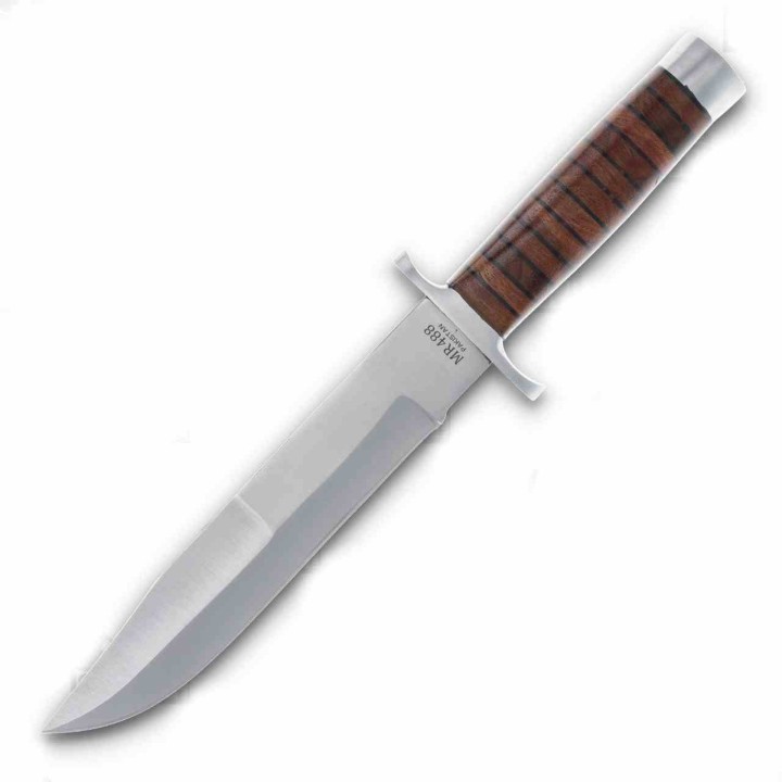 Couteau de Chasse Marbles STacked Manche & Etui Cuir Lame Acier Inox MR488 - Livraison Gratuite