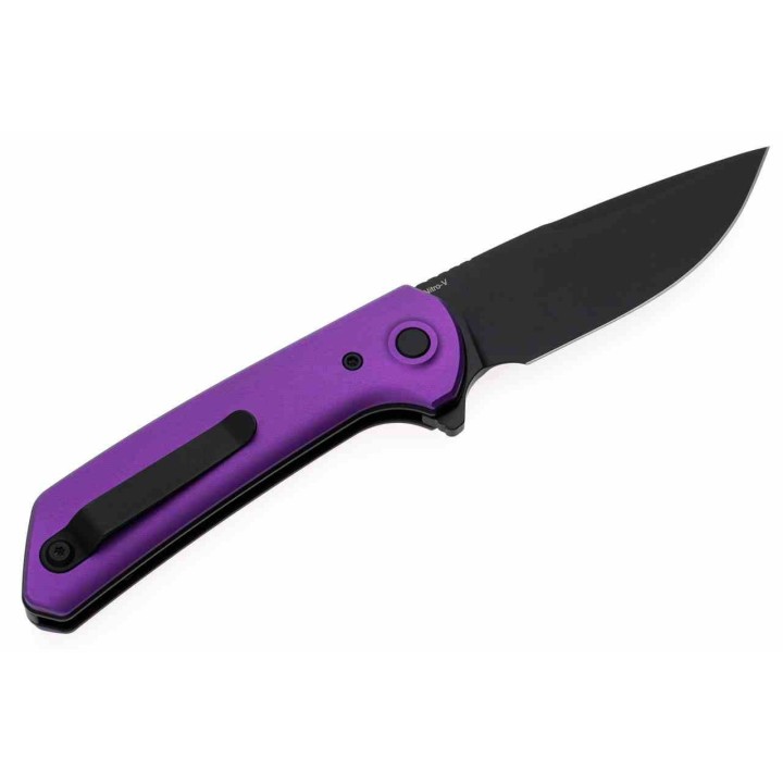 Couteau Reate Knives PL-XF Purple Manche Alu Lame Nitro-V Black Pivot Lock Clip REAPLXFA6 - Livraison Gratuite