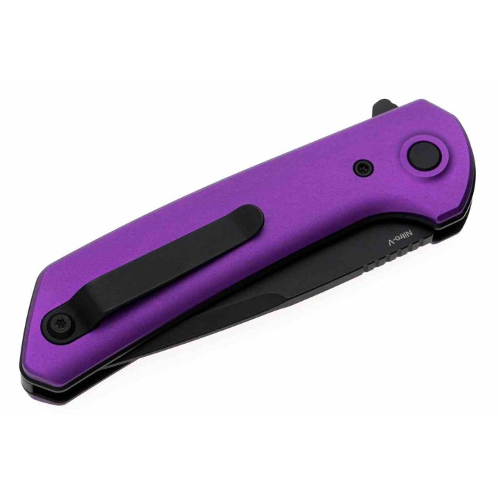 Couteau Reate Knives PL-XF Purple Manche Alu Lame Nitro-V Black Pivot Lock Clip REAPLXFA6 - Livraison Gratuite