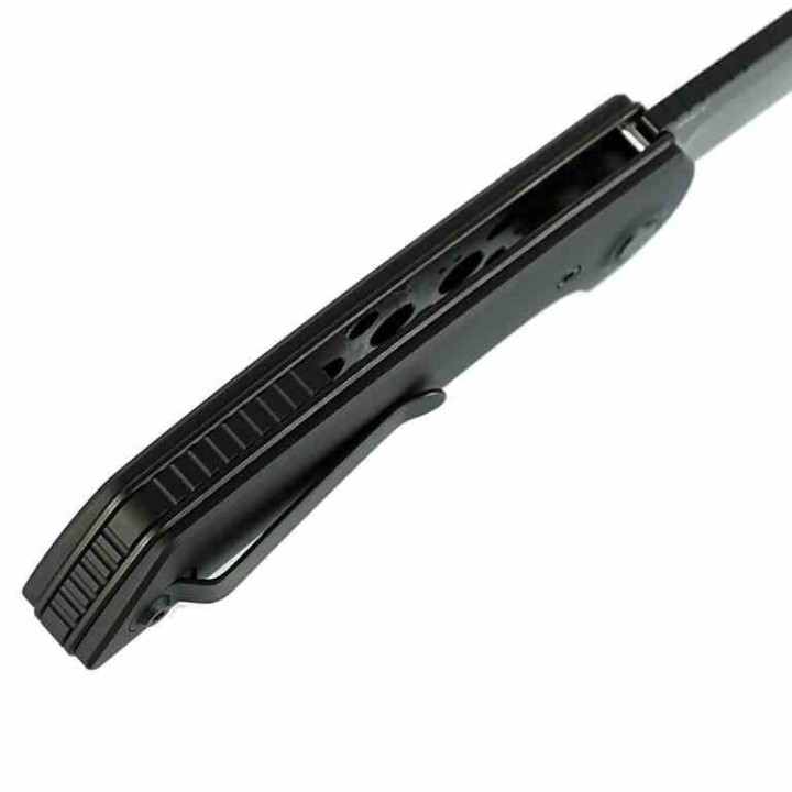 Couteau Reate Knives PL-XF Black Manche Alu Lame Nitro-V Black Pivot Lock Clip REAPLXFA3 - Livraison Gratuite