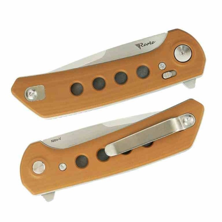 Couteau Reate Knives PL-XF Pivot Lock Tan Manche G10 Lame Acier Nitro-V SW Clip REAPLXF9 - Livraison Gratuite