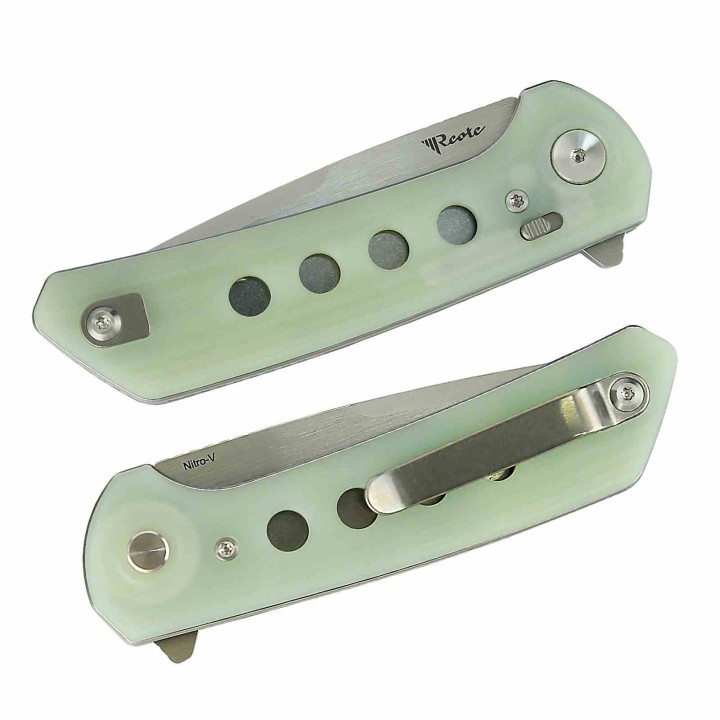 Couteau Reate Knives PL-XF Pivot Lock Jade Manche G10 Lame Acier Nitro-V SW Clip REAPLXF7 - Livraison Gratuite