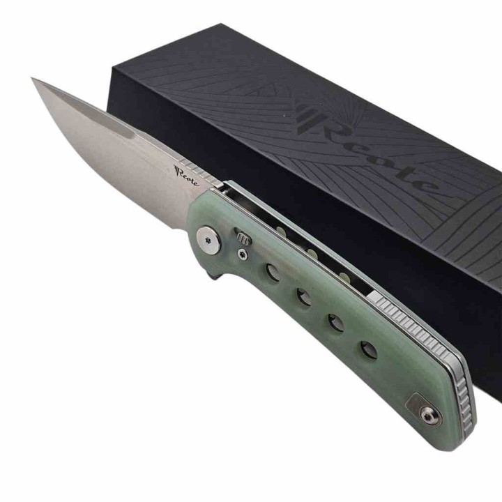 Couteau Reate Knives PL-XF Pivot Lock Jade Manche G10 Lame Acier Nitro-V SW Clip REAPLXF7 - Livraison Gratuite