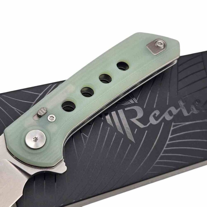 Couteau Reate Knives PL-XF Pivot Lock Jade Manche G10 Lame Acier Nitro-V SW Clip REAPLXF7 - Livraison Gratuite