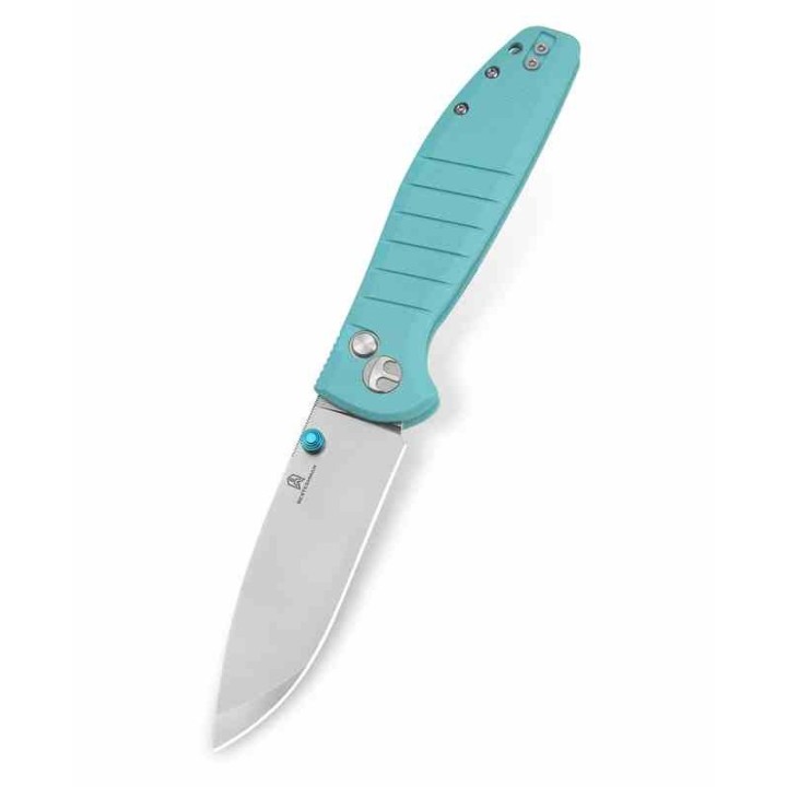 Couteau Bestech Goodboy Light Blue Manche G10 Lame Acier D2 SW IKBS Button Lock Clip BTKMK04B - Livraison Gratuite