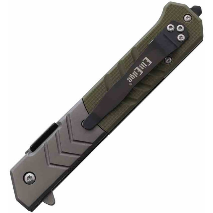 Lot de 2 Couteau ElitEdge A/O Green Manche G10 Lame Acier 420C Linerlock Clip EE10A106GN - Livraison Gratuite