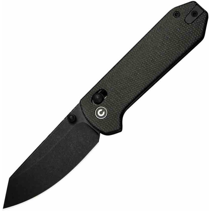 Couteau Civivi Yonder Dark Green Manche Micarta Lame Acier 14C28N IKBS Crossbar Lock Clip CIVC23073B1 - Livraison Gratuite