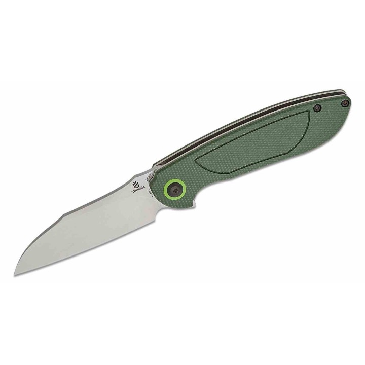 Couteau Tenable Prometheus Green Manche Micarta Lame Acier 14C28N SW Sheepsfoot IKBS Liner Lock T1040A2 - Livraison Gratuite