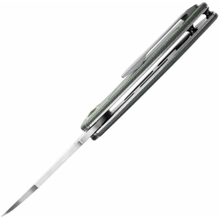 Couteau Tenable Prometheus Green Manche Micarta Lame Acier 14C28N SW Sheepsfoot IKBS Liner Lock T1040A2 - Livraison Gratuite