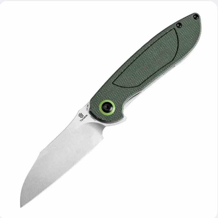 Couteau Tenable Prometheus Green Manche Micarta Lame Acier 14C28N SW Sheepsfoot IKBS Liner Lock T1040A2 - Livraison Gratuite