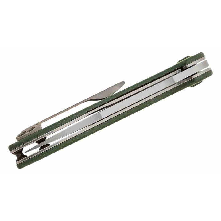Couteau Tenable Prometheus Green Manche Micarta Lame Acier 14C28N SW Sheepsfoot IKBS Liner Lock T1040A2 - Livraison Gratuite