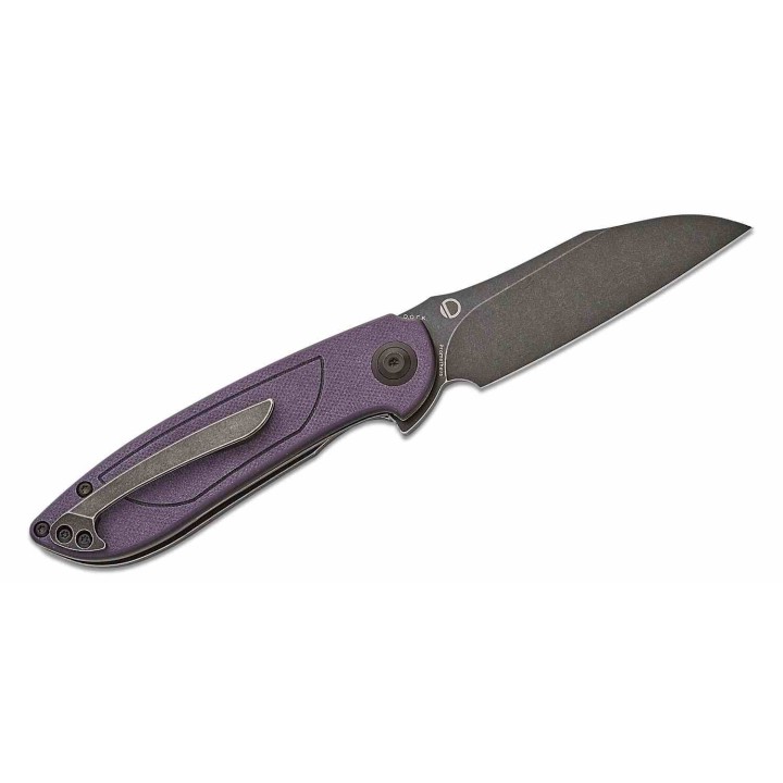 Couteau Tenable Prometheus Purple/Black Manche G10 Lame Acier 14C28N IKBS Liner Lock Clip T1040A4 - Livraison Gratuite