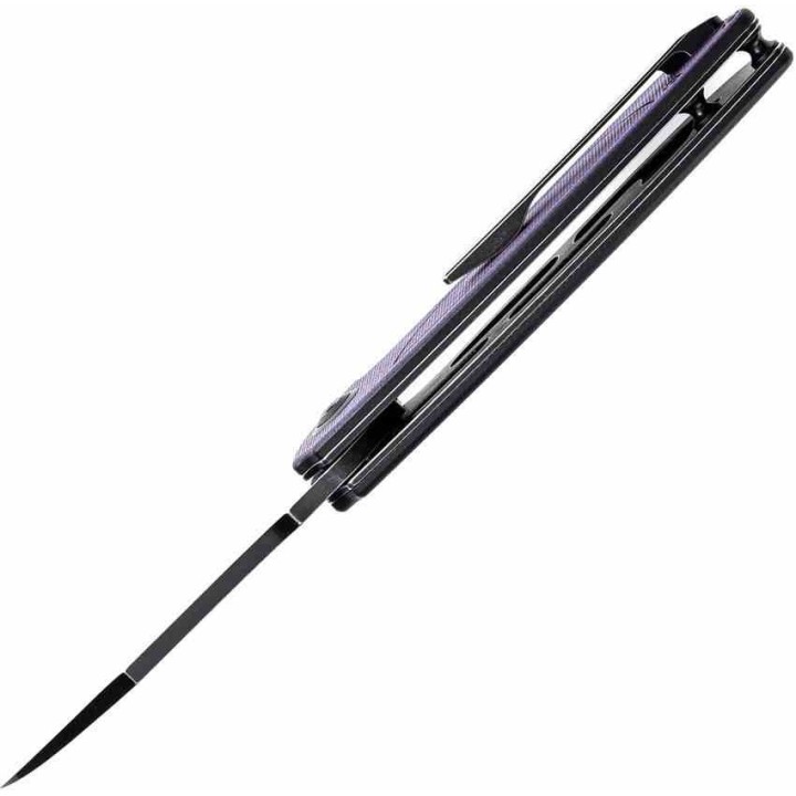 Couteau Tenable Prometheus Purple/Black Manche G10 Lame Acier 14C28N IKBS Liner Lock Clip T1040A4 - Livraison Gratuite