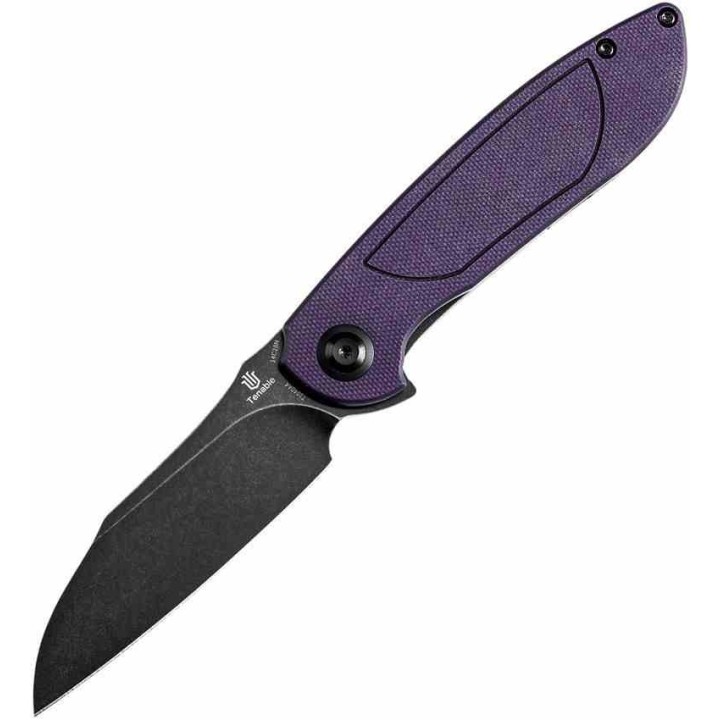 Couteau Tenable Prometheus Purple/Black Manche G10 Lame Acier 14C28N IKBS Liner Lock Clip T1040A4 - Livraison Gratuite