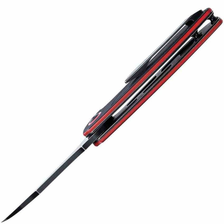 Couteau Tenable Prometheus Black/Red Manche G10 Lame Acier 14C28N BLK Sheepsfoot IKBS Liner Lock T1040A1 - Livraison Gratuite