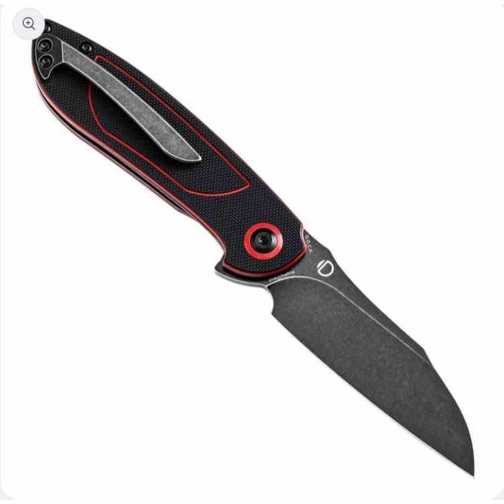 Couteau Tenable Prometheus Black/Red Manche G10 Lame Acier 14C28N BLK Sheepsfoot IKBS Liner Lock T1040A1 - Livraison Gratuite