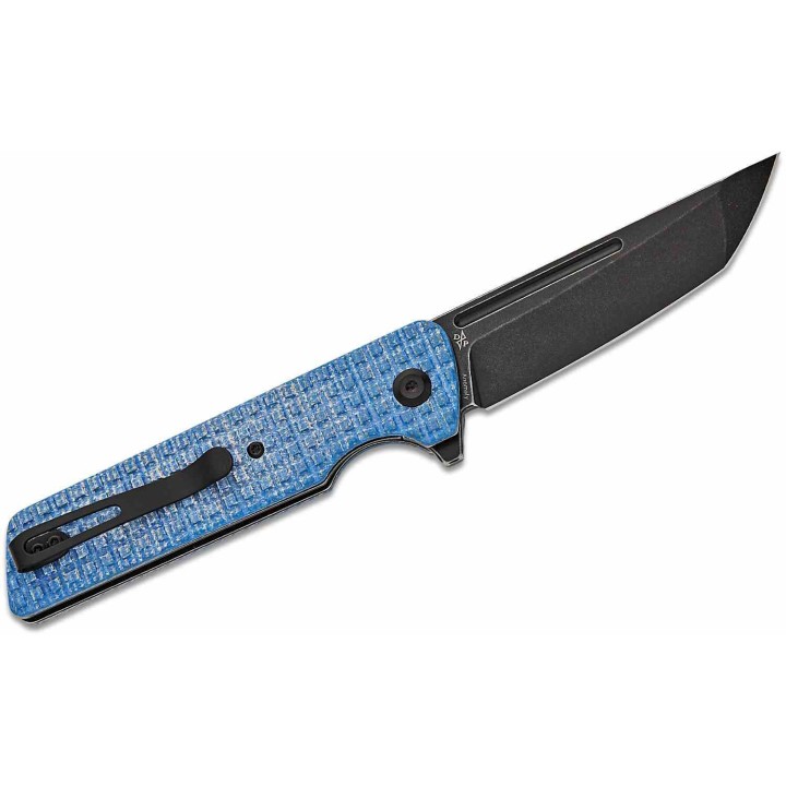 Couteau Tenable Anomaly Blue Frag Manche Micarta Lame Tanto Acier Nitro-V Blk IKBS Liner Lock Clip T2038T3 - Livraison Gratuite